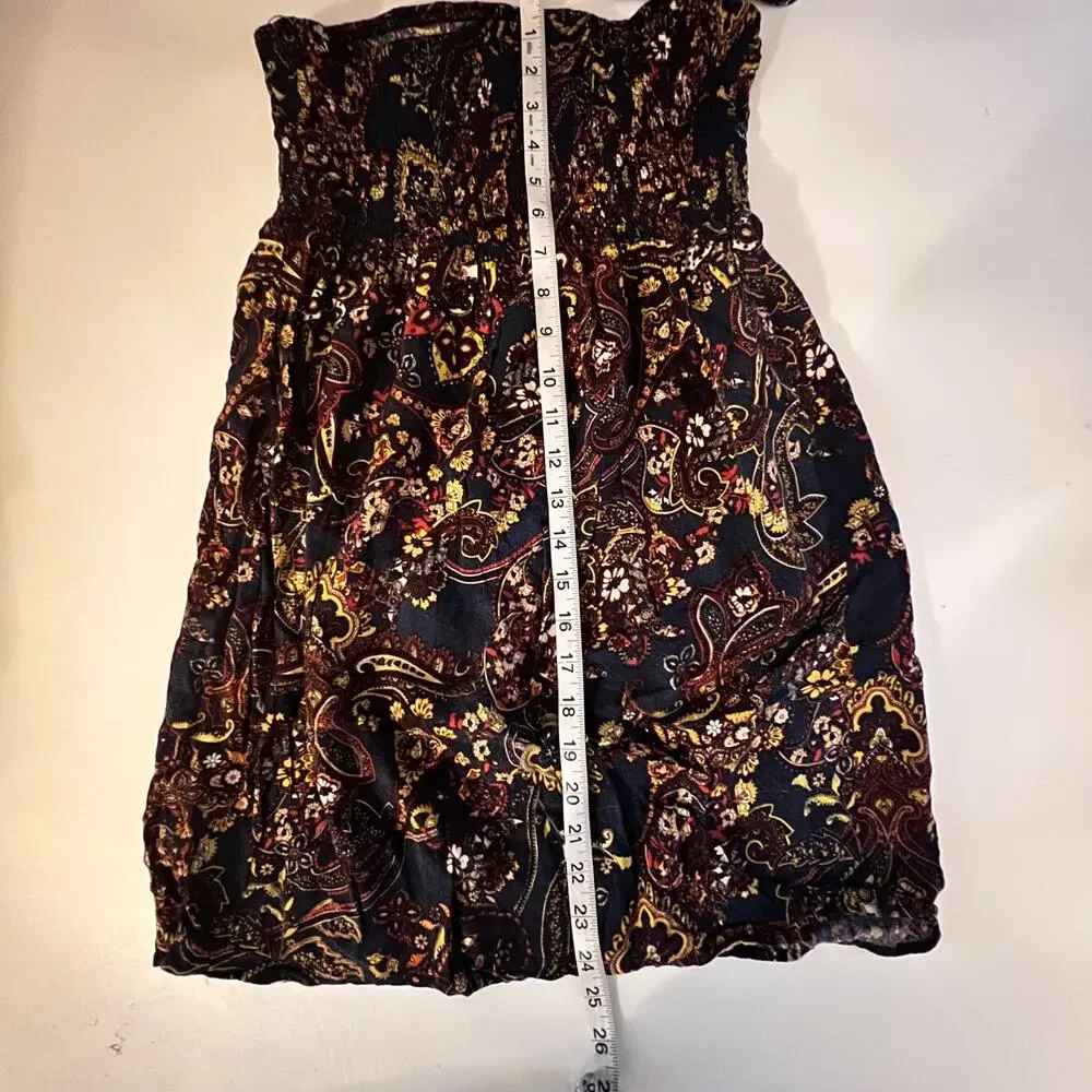 Justify Women's Strapless Floral Print Beach Cover Up Style Dress Sz M - Picture 5 of 11